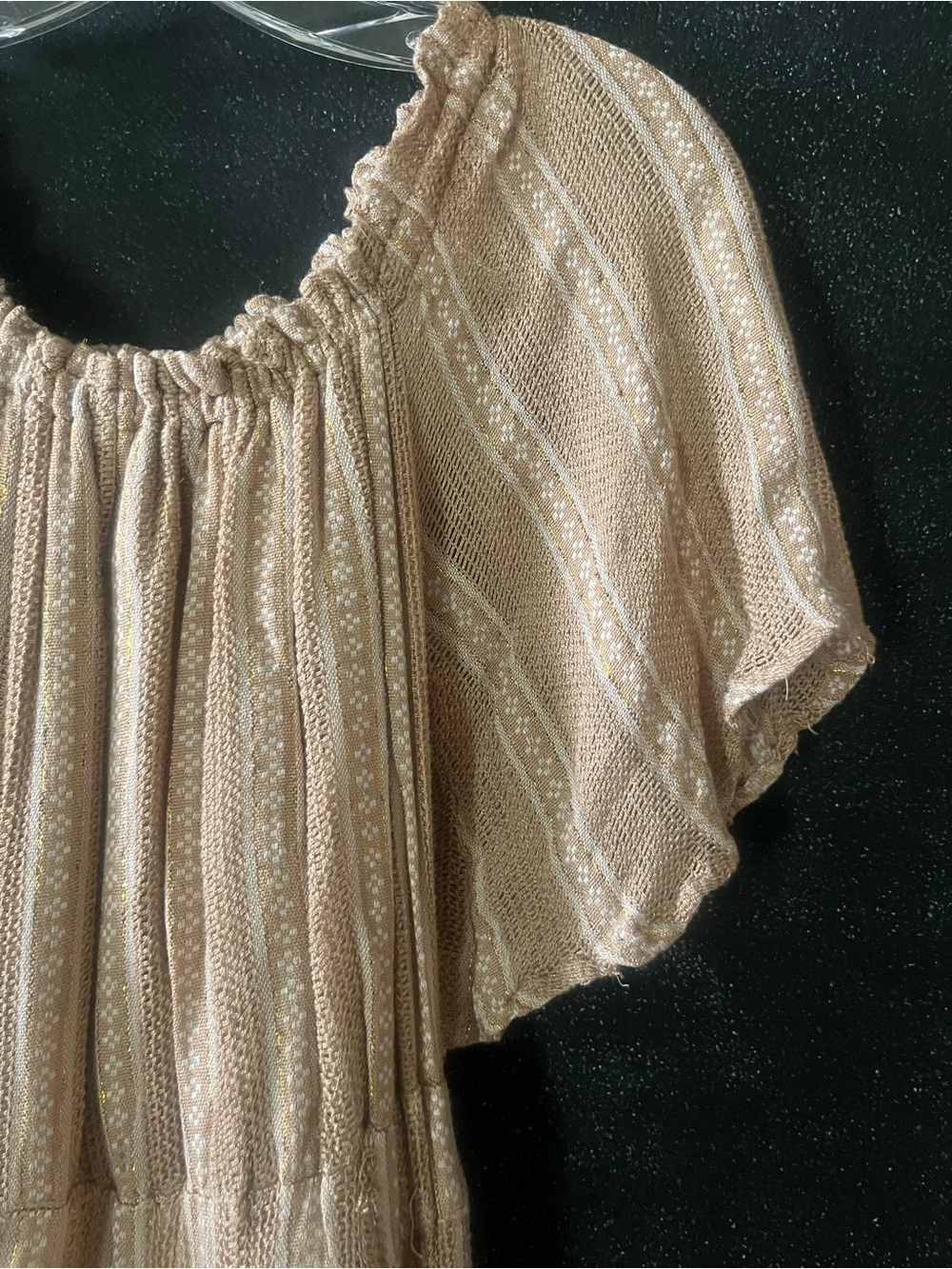 Sundress Alena Dress in Lisbonne Beige Off-Shoulder Beige High-Low Maxi Dress - Picture 8 of 9